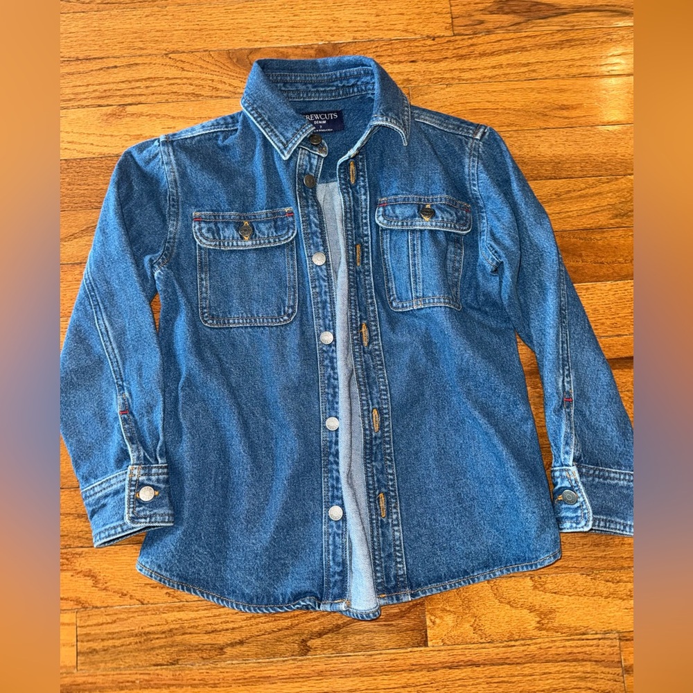 Crewcuts Denim Shirt Jacket in Medium Blue
